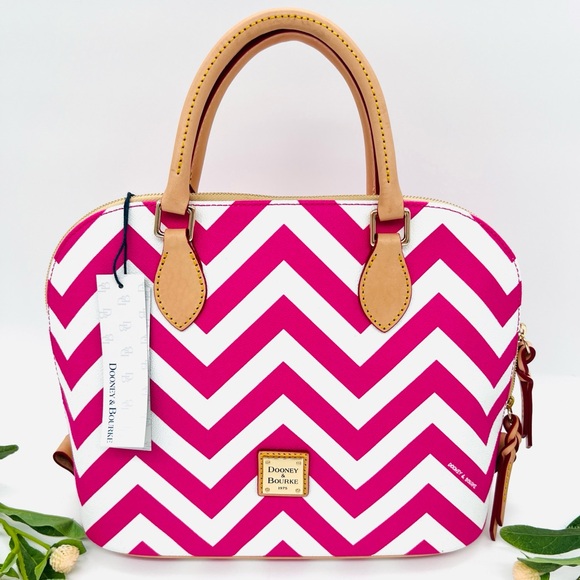 Pink Dooney And Bourke Crossbody White Dooney Bourke Leather Large